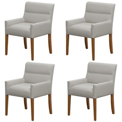 Kit 4 Cadeiras Para Mesa De Jantar Angel Base Madeira Corano Fendi - Nexta Casa