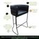 Kit 04 Banquetas Alta Com Encosto Betina Base Preto Fosco Corano Preto - Nexta Casa