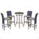 Mesa Bistrô E 4 Banquetas Roma Marrom Corda Estofado 7 Trama Azul