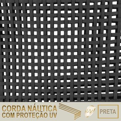 Mesa Bistrô 2 Banquetas Roma Preta Náutica Estofado 5 Trama Preto