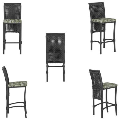 Mesa Bistrô 2 Banquetas Roma Preta Náutica Estofado 5 Trama Preto