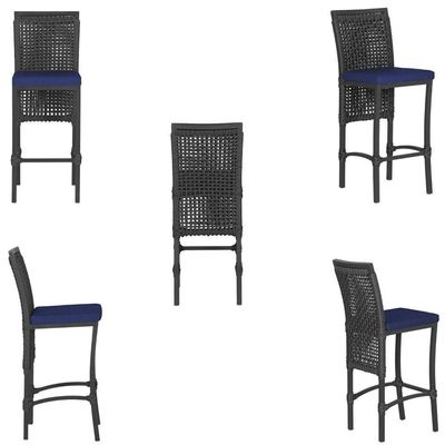 Mesa Bistro E 4 Banquetas Roma Preta Corda Náutica 10 Preta