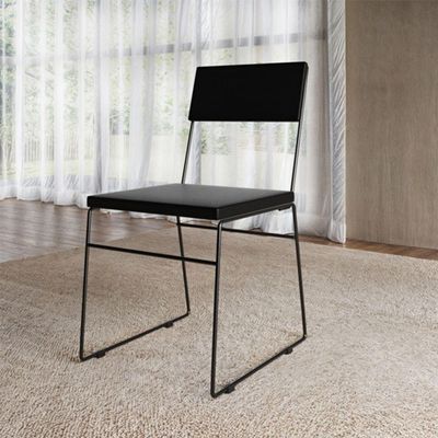 Kit 4 Cadeiras De Jantar Málaga Corino Preto Para Mesa Sala Cozinha Fácil Limpeza Conforto - Preto