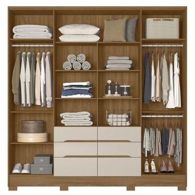 Guarda Roupa Casal 216cm 6 Portas Alabama Freijó-off Z17 - Mpozenato