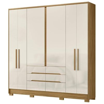 Guarda Roupa Casal 216cm 6 Portas Alabama Freijó-off Z17 - Mpozenato