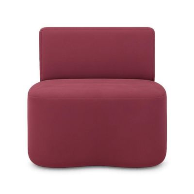 Puff Orgânico Feijão Com Encosto Curvo Redondo Sala Resistente Confortável Suede Rose