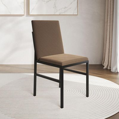 Cadeira De Jantar Estofada Mônaco Em Veludo Para Sala De Jantar Cozinha Mesa E Decoração - Marrom