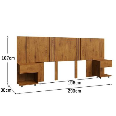 Cabeceira Casal Para Cama Queen / King Com 2 Mesas Cinamomo Sleep Movelove Cinamomo