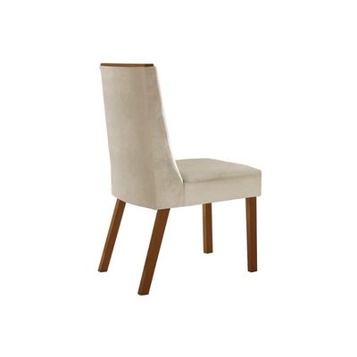Cadeira De Cozinha Dakota Kit 2 Un Imbuia - Naturale/suede Creme - Rufato