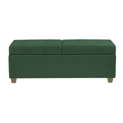Canto Alemão Recamier Bau + Painel Madri 140cm Veludo Verde - Inova Decor