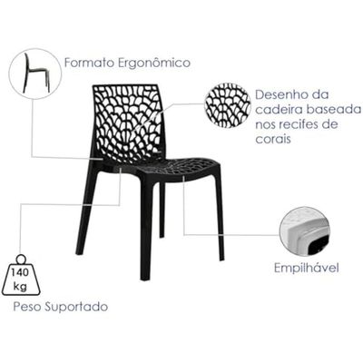 Cadeira Preta Gruvyer Para Cozinha-mesa-jantar-varanda