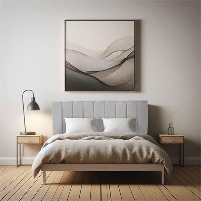 Cabeceira Painel Casal 1,40m Holanda Linho - Pallazio Cor Cinza