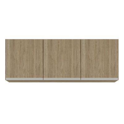 Armário De Cozinha Aéreo 150cm Com 3 Portas Argélia Castanho - Lumil