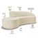 Sofá 4 Lugares Curvo Living Firenze Direito D02 Linho Bege 260cm D-463 - Lyam