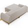 Sofá 5 Lugares Chaise Esquerdo Sala Molino 300cm D02 Pés de ouro Bouclê Creme B-54