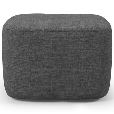 Poltrona De Amamentação Com Balanço E Puff Orgânico Saori W01 Linho Cinza Escuro - Lyam Decor
