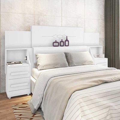 Cabeceira De Casal Extensível Síria Branco - Rv Móveis