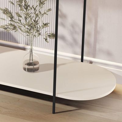 Buffet Aparador Alamanda Castanho Com Off White Pe Preto - Moveis Jb