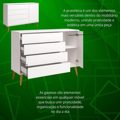 Jogo De Quarto Retro Elfe Sapateira Branco Fosco - Moveisaqui