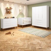 Jogo De Quarto Retro Elfe Sapateira Branco Fosco - Moveisaqui