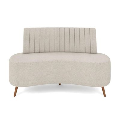 Sofá 2 Lugares Living 135cm Pé Palito Maraú Bouclê K01 - D'rossi Cor Cinza