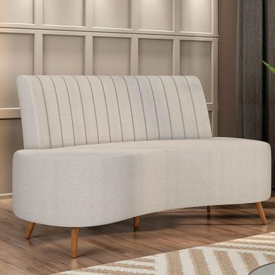 Sofá 2 Lugares Living 135cm Pé Palito Maraú Bouclê K01 - D'rossi Cor Cinza