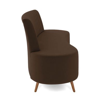 Sofá 2 Lugares Living 135cm Pé Palito Maraú Veludo K01 - D'rossi Cor Marrom