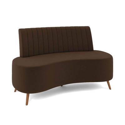 Sofá 2 Lugares Living 135cm Pé Palito Maraú Veludo K01 - D'rossi Cor Marrom