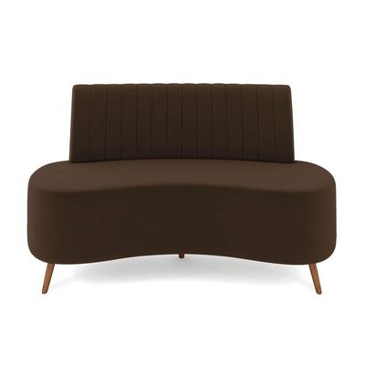 Sofá 2 Lugares Living 135cm Pé Palito Maraú Veludo K01 - D'rossi Cor Marrom