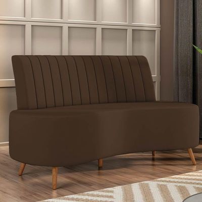 Sofá 2 Lugares Living 135cm Pé Palito Maraú Veludo K01 - D'rossi Cor Marrom