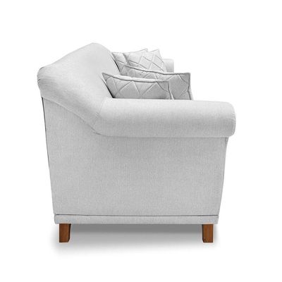 Sofá 2 Lugares Pé De Madeira Julieta 160 Cm Linho Grigio S04 - D'rossi