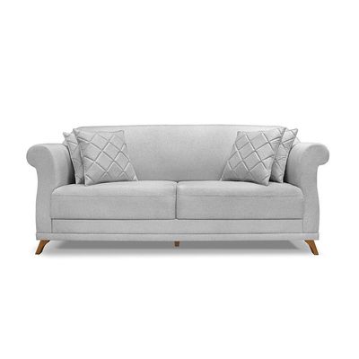 Sofá 2 Lugares Pé De Madeira Julieta 160 Cm Linho Grigio S04 - D'rossi