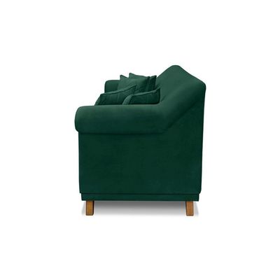 Sofá 2 Lugares Pé De Madeira Julieta 180 Cm Veludo Verde S04 - D'rossi