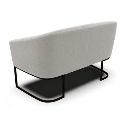 Sofá 2 Lugares Namoradeira Industrial Preto Stella Bouclê D03 - D'rossi Cinza