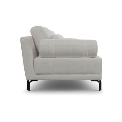 Sofá 2 Lugares Living 194cm Pé Ferro Romeu Bouclê K01 - D'rossi Cinza Claro