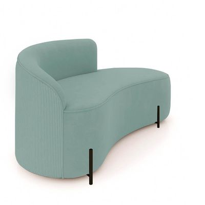 Sofá 2 Lugares Orgânico 160cm Pé Preto Morgan Cotelê Ext/veludo D03 - D'rossi Cor Menta