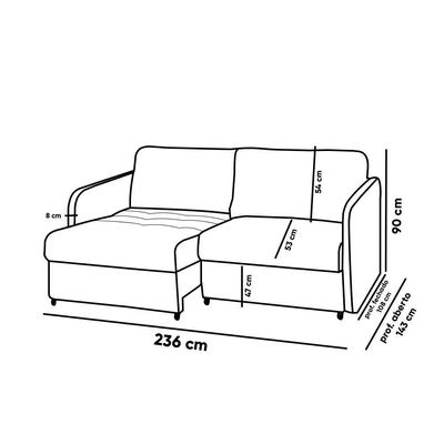 Sofá Retrátil Reclinável 4 Lugares 236cm Amsterdã Suede K01 - D'rossi Bege