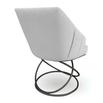 Kit 6 Poltronas Luxo Alana Linho Base Luxo Preto - Pallazio Cor Grafite