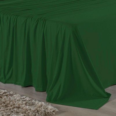Jogo De Cama Casal Viúva Nobre 4 Peças Malha 100% Algodão - Verde-bandeira