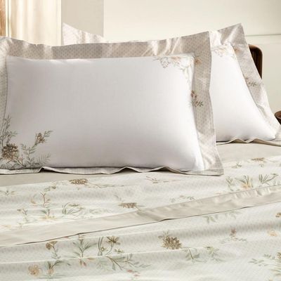 Jogo De Cama Casal Altenburg Cetim 300 Fios Floraline