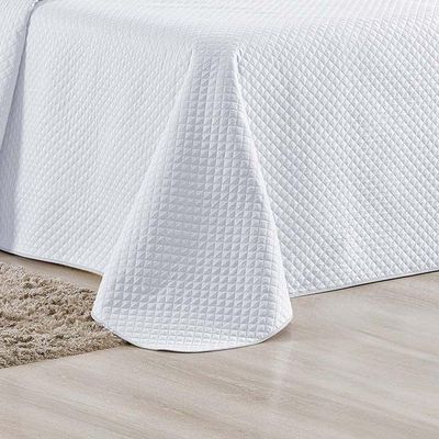 Kit Cobre Leito Bouti Mavie Geométrico Queen 3 Peças 100% Poliéster - Branco