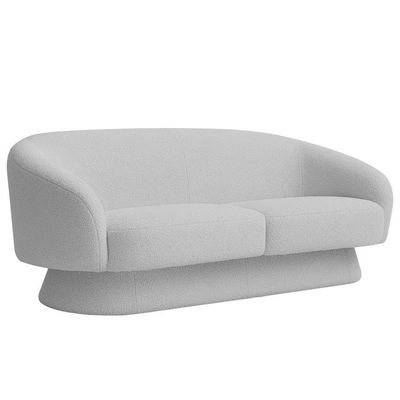 Sofá Orgânico 03 Lugares 180cm Liz Bouclé Cinza Claro - Nexta Casa