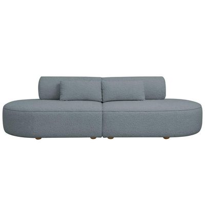 Sofá Orgânico Horizonte 4 Lugares 230cm Bouclé Azul Claro - Nexta Casa
