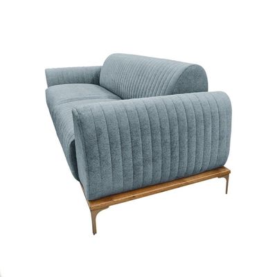Sofá Molino 2 Lugares 180cm Pés Ouro Fosco Bouclé Azul Claro - Nexta Casa