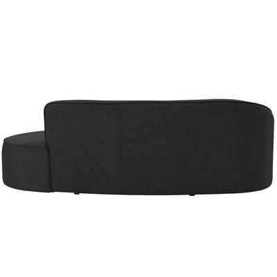 Sofá Curvo 03 Lugares 180cm Eron Braço Direito Linho Preto Acinzentado - Nexta Casa