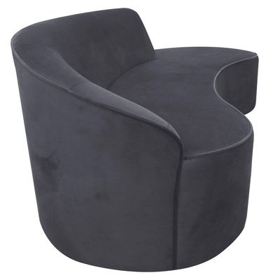 Sofá Curvo 04 Lugares 230cm Eron Braço Direito Veludo Cinza - Nexta Casa