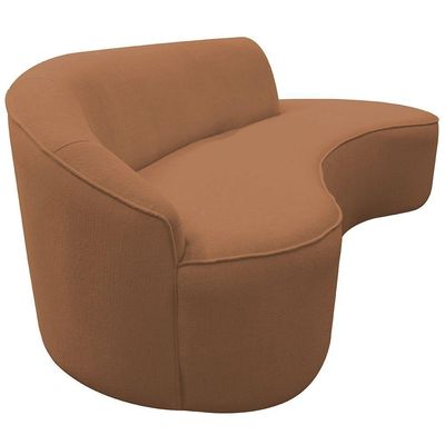 Sofá Curvo 03 Lugares 210cm Eron Braço Direito Bouclé Terracota - Nexta Casa