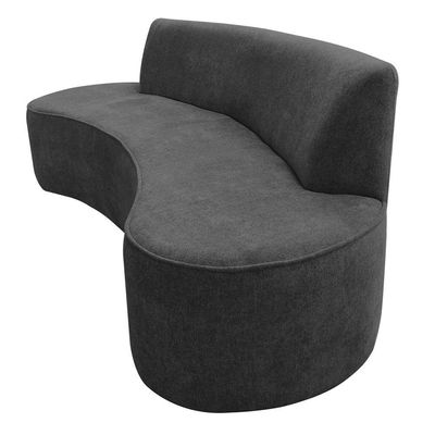 Sofá 03 Lugares 180cm Mônaco Poliéster Cinza Escuro - Nexta Casa