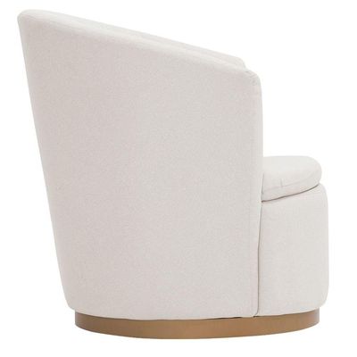 Poltrona évora Base Aço Ouro Fosco Poliéster Off White - Nexta Casa