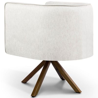 Poltrona Para Sala Betina Giratória Giromad Viscolinho Off White - Nexta Casa